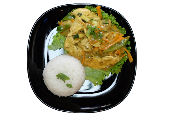 Poulet curry + riz